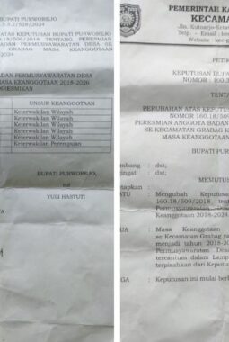 Terjadi Jabatan Ganda Pejabat Publik? SK BPD Desa Bendungan Diduga Janggal