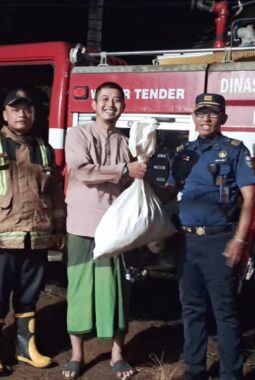 Petugas Damkar Pameungpeuk Musnahkan Sarang Tawon di Rumah Warga Cigadog Mekarmukti 