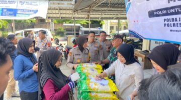 Polres Wonogiri Gelar Gerakan Pangan Murah, 3 Ton Beras SPHP Disalurkan untuk Warga