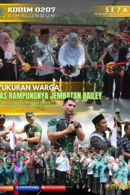 Masyarakat Huta III Bah Sulung, Nagori Dolok Maraja  Gelar Syukuran Atas Rampungnya Jembatan Bailey.