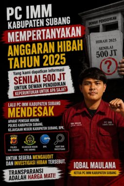 PC IMM Kabupaten Subang Pertanyakan Hibah Rp500 Juta untuk Dewan Pendidikan, Desak Audit dan Investigasi Menyeluruh