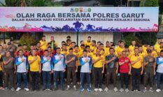 Polres Garut Gelar Olahraga Bersama TNI, Polri dan Pemda dalam Rangka Hari K3 Sedunia