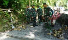 Dansatgas TMMD Tinjau Pembangunan Rabat Beton Jalan Padukuhan Senden