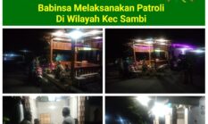 Malam Hari Tetap Siaga, Babinsa dan Bhabinkamtibmas Sambi Patroli Jaga Kondusifitas Wilayah