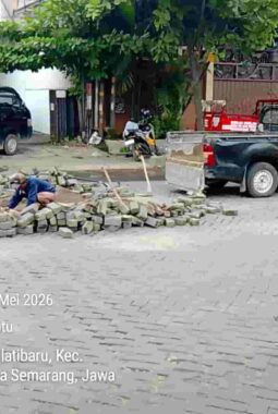 Jalan Citarum Semarang Kembali Ditata, Warga Soroti Efektivitas Perbaikan Paving Menjelang Proyek Betonisasi