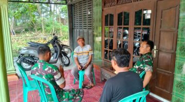 Ngopi Bareng di Beranda Desa: Danramil 02/Karang Rawat Kemanunggalan TNI dan Rakyat Lokasi TMMD Reguler Ke-128 Kodim Sragen