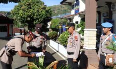 Polres Wonogiri Gelar Upacara Kenaikan Pangkat Pengabdian Dan Penyerahan Jabatan Kapolsek Girimarto