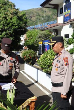 Polres Wonogiri Gelar Upacara Kenaikan Pangkat Pengabdian Dan Penyerahan Jabatan Kapolsek Girimarto