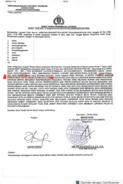Diduga Minta Uang dan Sebarkan Konten Merugikan, Pemilik Akun TikTok @Detakfakta Dilaporkan ke Polresta Pekanbaru