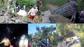 Truk Pengangkut 8 Ton Beras Bulog Terjun ke Jurang 50 Meter di Pamulihan Garut, Dua Penumpang Terluka
