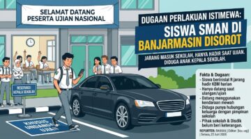 BONGKAR! Dugaan Siswa “Anak Kepsek” di SMA Negeri Banjarmasin Dapat Karpet Merah: Jarang Masuk, Hanya Muncul Saat Ujian Pakai Mobil Mewah
