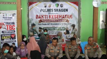 HUT Bhayangkara ke-80, Polres Sragen Berikan Layanan Kesehatan Gratis bagi Warga Kurang Mampu