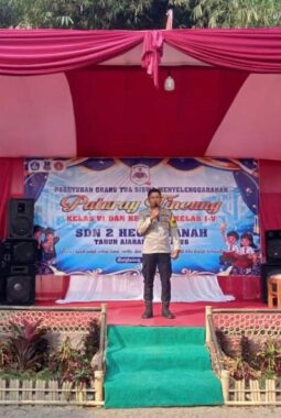 Kawal Kelancaran Paturay Tineung SDN 2 Hegramanah, Kehadiran Bhabinkamtibmas Bikin Suasana Auto Adem dan Kondusif