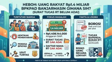 HEBOH! Uang Rakyat Rp1,4 Miliar: BPKPAD Banjarmasin Mau Bayar RT Tapi Surat Tugas & Daftar Namanya Belum Ada