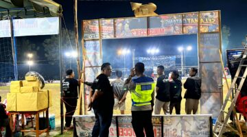 Ratusan Penonton Padati Turnamen SINJE Minisoccer II Bangsri, Polsek Purwantoro Pastikan Jalannya Laga Aman dan Kondusif