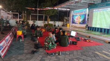 Pererat Kebersamaan, Kodim 0730/Gunungkidul Gelar Nobar Piala Dunia Sepak Bola Gembira di Berbagai Koramil.