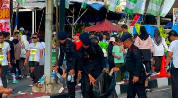 Brimob Polda Riau Kawal Riau Bhayangkara Run 2026, Wujudkan Semangat Green Policing Lewat Aksi Bersih Lingkungan