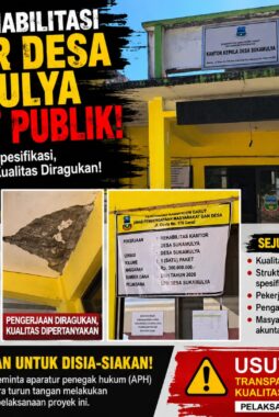 Pelaksanaan Proyek Rehabilitasi Kantor Desa Sukamulya Menuai Sorotan, Transparansi Penggunaan Anggaran Dipertanyakan