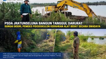 PSDA Jratunseluna Bangun Tanggul Darurat Sungai Bodri, Pemdes Pidodokulon Kerahkan Alat Berat Secara Swadaya