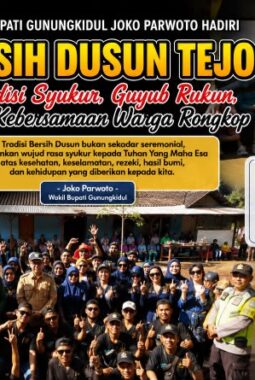 WARGA TEJO GUNUNGKIDUL TUNJUKKAN KEKOMPAKAN, WAKIL BUPATI: TRADISI HARUS DIJAGA GENERASI MUDA RONGKOP