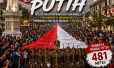 Korem 072/Pamungkas Gelar “Jogja Merah Putih”, Bentangkan Bendera Merah Putih 481 Meter Sambut HUT RI ke-81