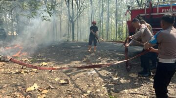 Dua Lahan Terbakar Bersamaan di Sumberlawang, Polisi dan Damkar Bergerak Cepat Cegah Api Merembet ke Permukiman