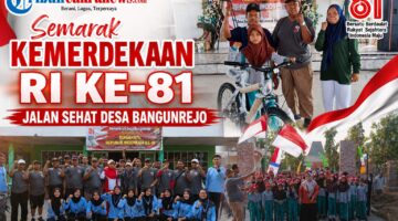 Semarak Kemerdekaan RI ke-81, Jalan Sehat Desa Bangunrejo Diikuti Sekitar 800 Warga