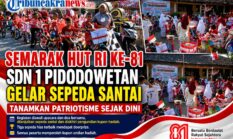 Sambut HUT RI ke-81, SDN 1 Pidodowetan Gelar Sepeda Santai Tanamkan Patriotisme Sejak Dini