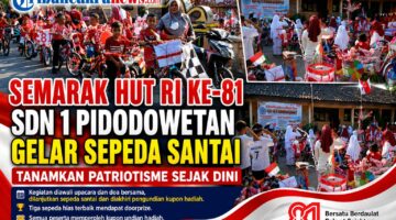 Sambut HUT RI ke-81, SDN 1 Pidodowetan Gelar Sepeda Santai Tanamkan Patriotisme Sejak Dini