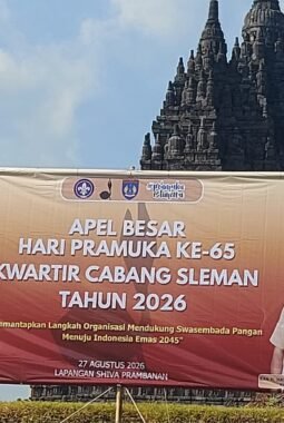 Apel Besar HUT Pramuka 65 KwarCab Sleman 2026 di Lapangan Rama Shinta Candi Prambanan