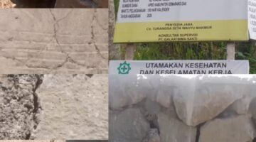 Senilai Rp4,8 Miliar, Jalan Sepakung–Pagergedog Baru Selesai Sudah Retak Parah, Pondasi Diduga Berongga