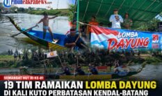 Semarak HUT RI ke-81, 19 Tim Ramaikan Lomba Dayung Perdana GENRES Community di Kali Kuto Kendal-Batang