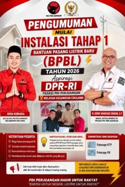 Program “Cikajang Caang”: PAC PDI Perjuangan Kawal Penyaluran Bantuan Pasang Listrik Baru Aspirasi H. Dony Maryadi