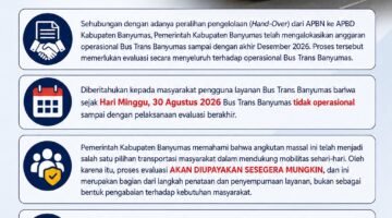 Dampak Peralihan Pengelolaan ke APBD, Operasional Trans Banyumas Dihentikan Sementara Mulai 30 Agustus 2026