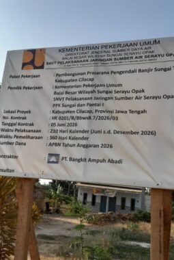 Tak Cantumkan Anggaran, FWJ Indonesia DPD Jateng Sebut Pembangunan Sarana Pengendali Banjir Sungai Tipar Wilayah Kabupaten Cilacap ” Proyek Siluman “…..!!!