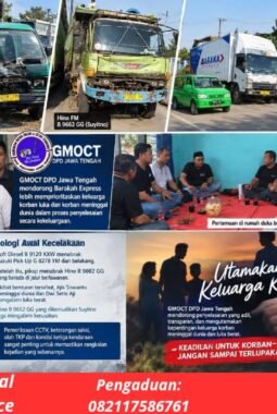 Suyitno Tak Tuntut Kerusakan Hino — GMOCT DPD Jateng Dorong Barakah Express Utamakan Keluarga Korban Laka Pemalang