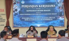 Kapolres Sragen Teken PKS, Keselamatan Berlalu Lintas Masuk Kurikulum Wajib SMP