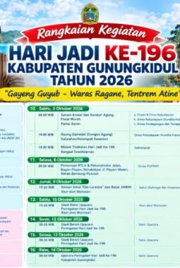 HARI JADI GUNUNGKIDUL KE-196, INILAH JADWAL LENGKAP DARI FESTIVAL, KONSER, NIGHT CARNIVAL HINGGA PUNCAK ACARANYA