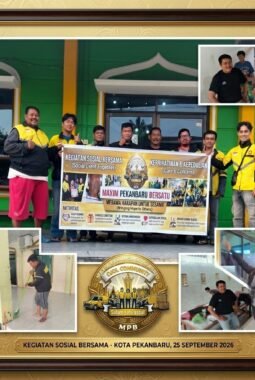 Wujudkan Kepedulian Umat dan Eratkan Silaturahmi, Komunitas Maxim Pekanbaru Bersatu Gelar Bakti Sosial Bersihkan Masjid Darul Hikmah