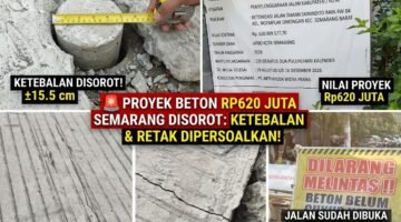 Pekerjaan Beton Rp620 Juta Disorot! Jalan Taman Srinindito Sudah Dibuka, Retak Muncul, Ketebalan Dicek Ulang