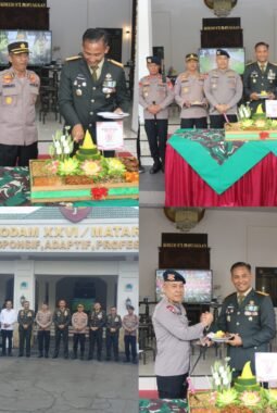 Soliditas TNI-Polri Makin Kuat, Polda DIY Bawa Tumpeng Kejutan ke Korem 072/Pamungkas