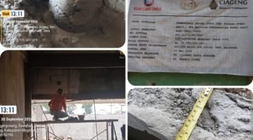 Bangunan Diduga Mengalami Kerusakan Dini, Pekerja Terlihat Tak Lengkap Gunakan APD
