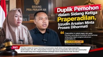 Tim Kuasa Hukum Pemohon Sampaikan Replik dalam Sidang Ketiga Praperadilan di Pati. 