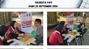Polisi Pati Hadirkan Pelayanan Kesehatan Gratis di Alun-Alun, Warga Diimbau Hubungi 110 dan Jauhi Narkoba