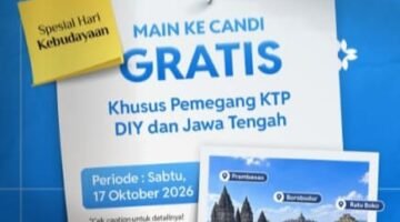Gratis!!! Masuk Candi Prambanan, Ratu Boko dan Borobudur Periode Sabtu 17 Oktober 2026