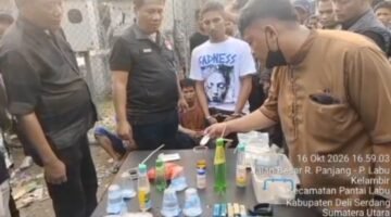 Grebek Rantau Panjang, Satresnarkoba Polresta Deli Serdang Bekuk 6 Orang Pengguna Narkoba
