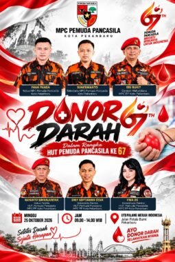 Rayakan HUT ke-67, MPC Pemuda Pancasila Kota Pekanbaru Gelar Aksi Donor Darah Kemanusiaan