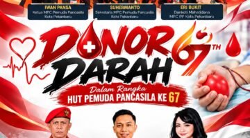 Rayakan HUT ke-67, MPC Pemuda Pancasila Kota Pekanbaru Gelar Aksi Donor Darah Kemanusiaan