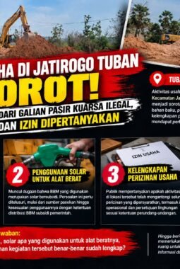 AKTIVITAS USAHA DI JATIROGO TUBAN DISOROT! BAHAN BAKU DIDUGA DARI GALIAN PASIR KUARSA ILEGAL, SOLAR SUBSIDI DAN IZIN DIPERTANYAKAN