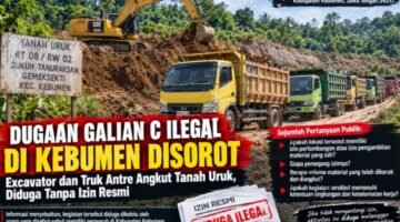 Excavator dan Truk Antre Angkut Tanah Uruk, Dugaan Galian C Ilegal Disorot di Kebumen